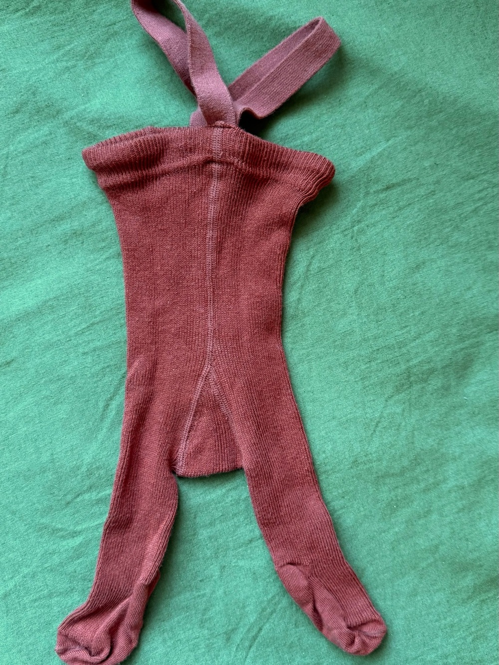 Baby Knit Suspender Tights - Brown
